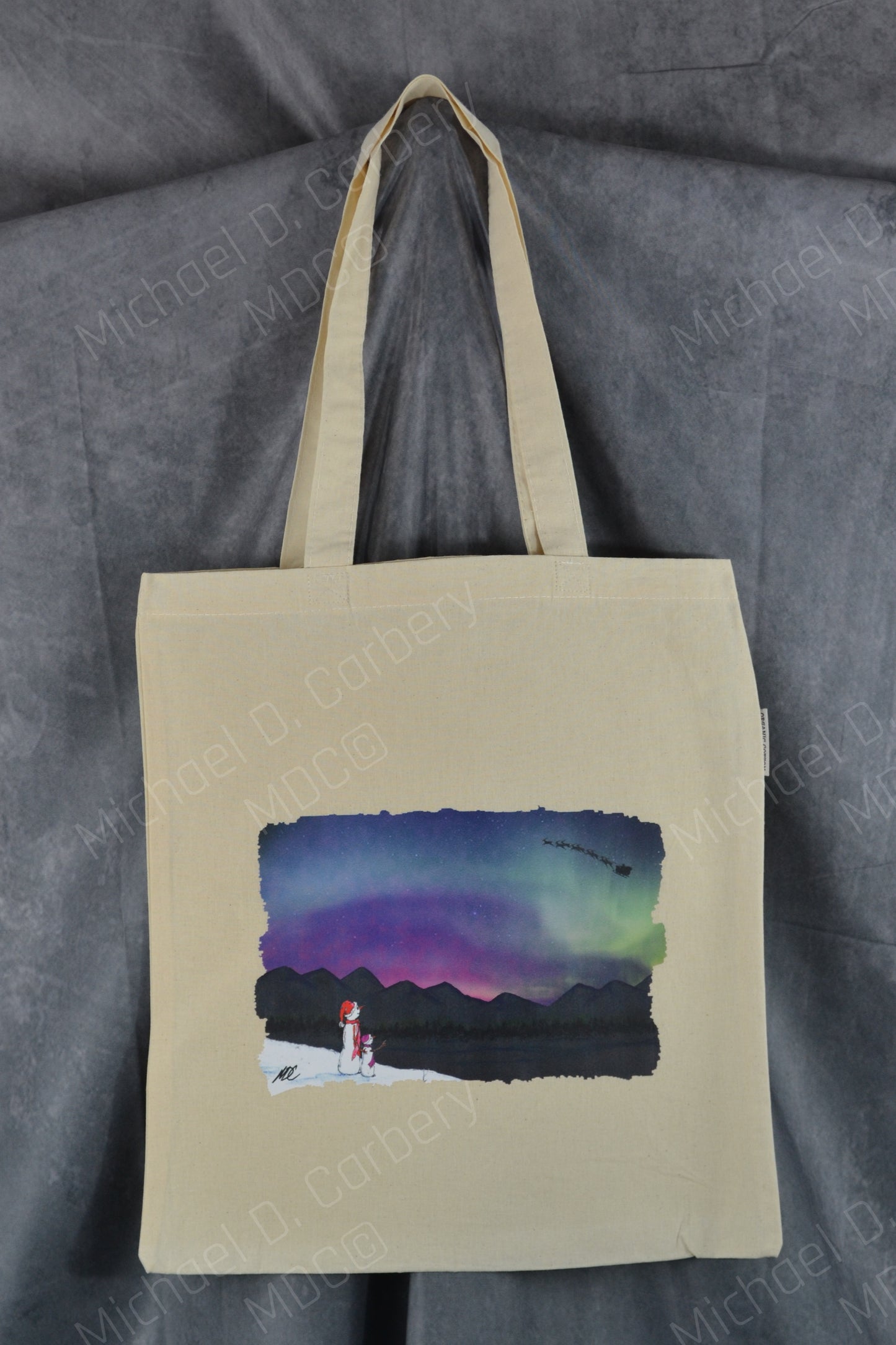 Northern Lights Large Cotton Tote Bag