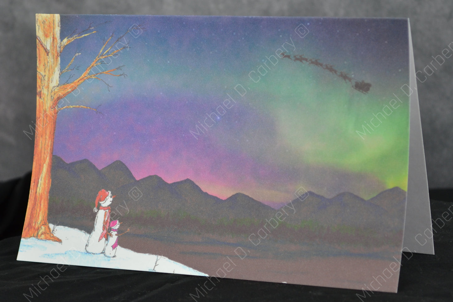 Northern Lights Snowman Card - 6 pack