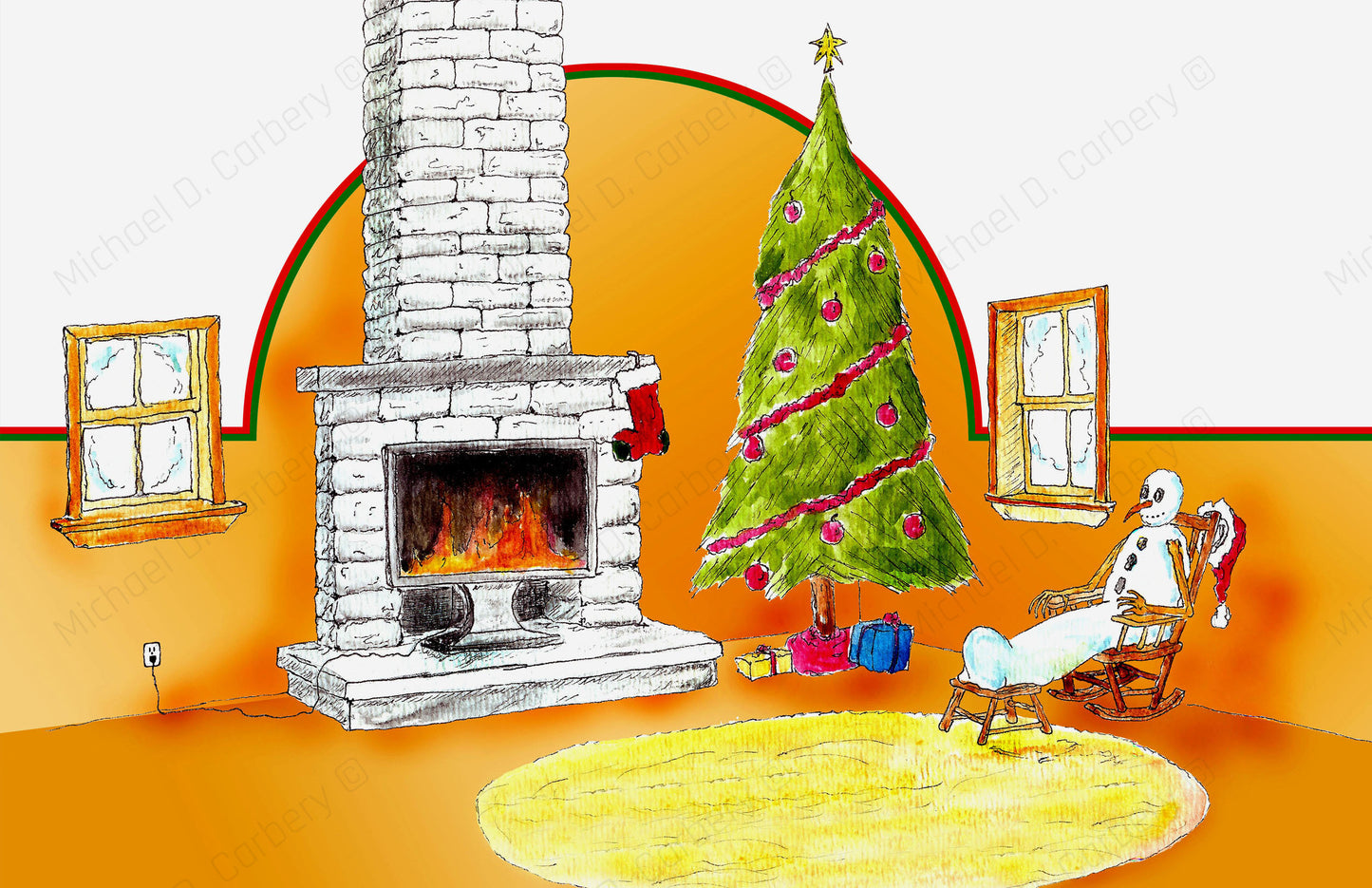 Rockwell Snowman Card - 6 pack