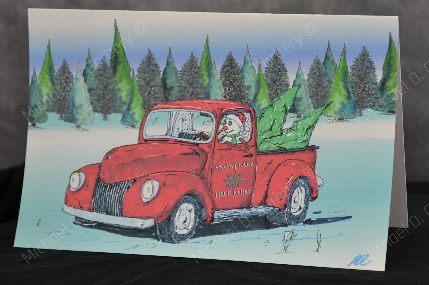 Snowflake Tree Farm Card- 6 Pack