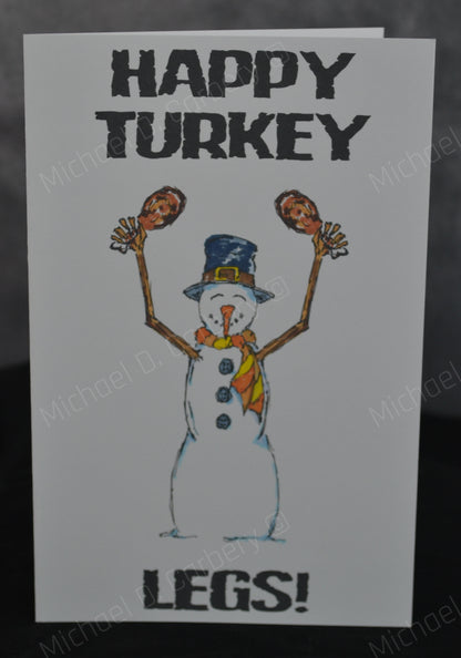 Happy Turkey Legs Greeting Card - 6 Pack