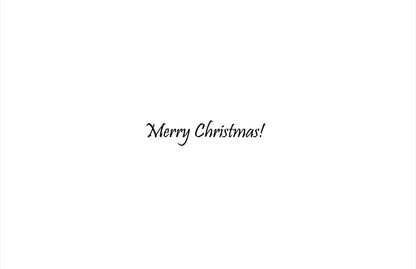Polar Bear looking up at Santa - Christmas Card - 6 Pack